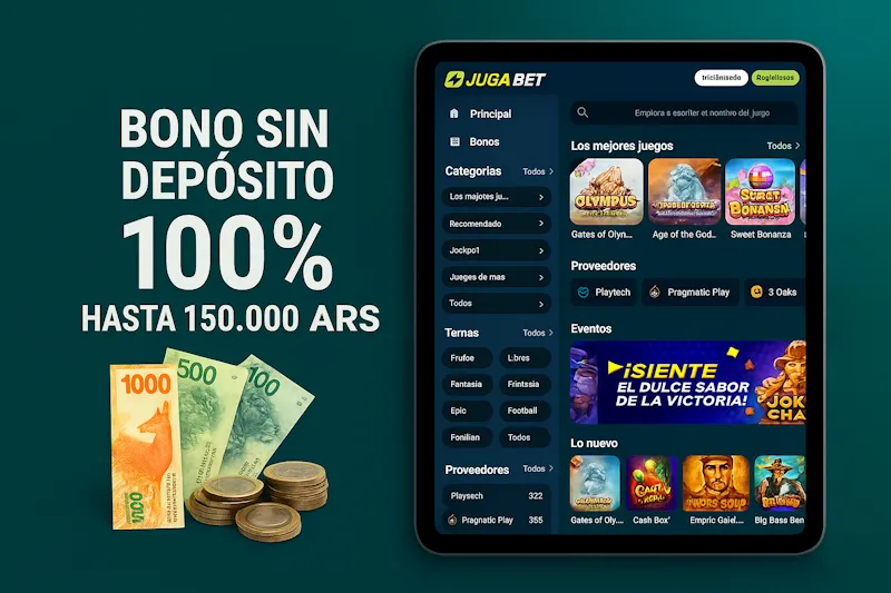 Jugabet bono sin depósito 100% hasta 150.000 ARS